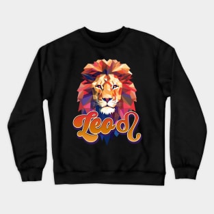 Geometric Leo the Lion Astrological Sign Crewneck Sweatshirt